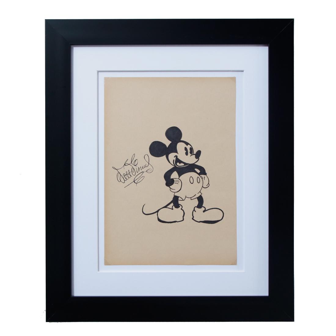 WALT DISNEY SIGNED ORIGINAL MICKEY MOUSE SKETCH (1 of 4)