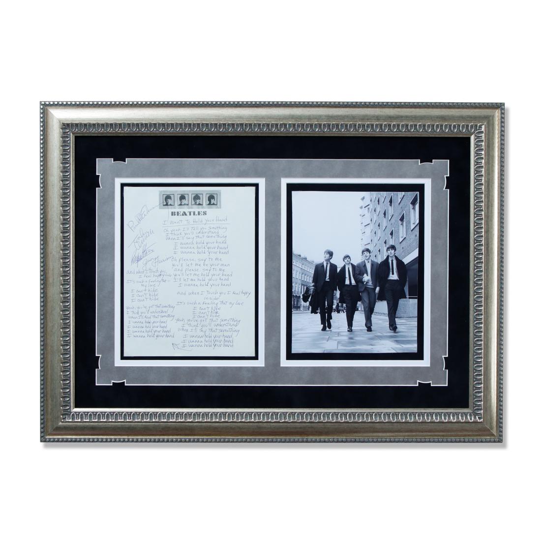 Beatles Signed "I Want To Hold Your Hand" Lyrics (1 of 4)