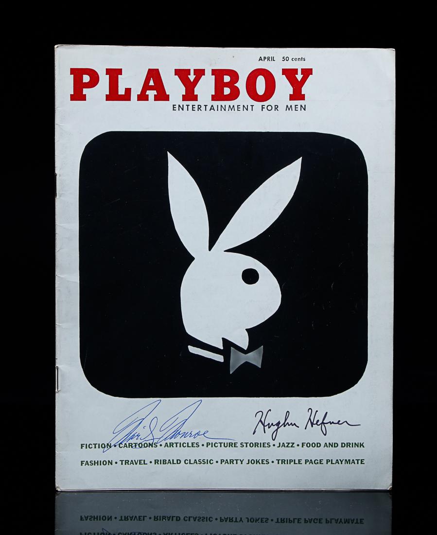 Marilyn Monroe & Hugh Hefner Signed 1956 Playboy (1 of 5)