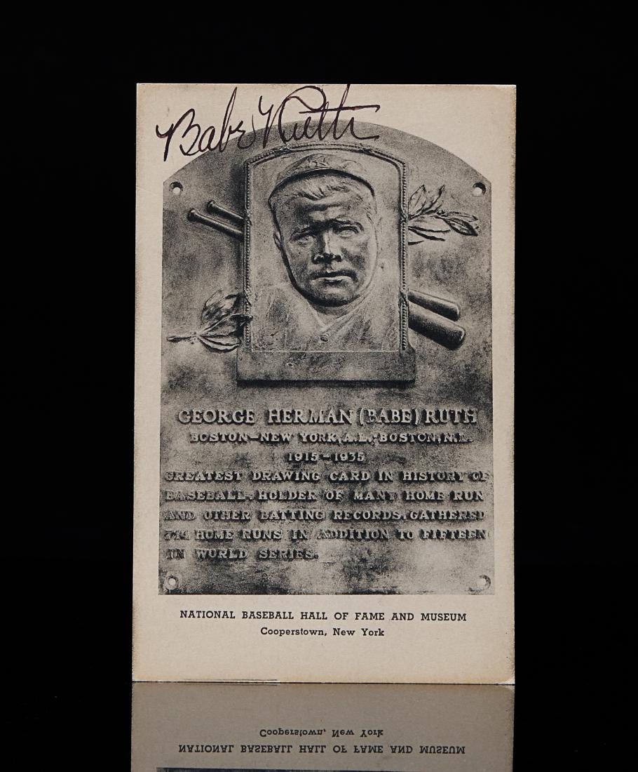 BABE RUTH SIGNED ALBERTYPE HOF SEPIA POSTCARD (1 of 4)