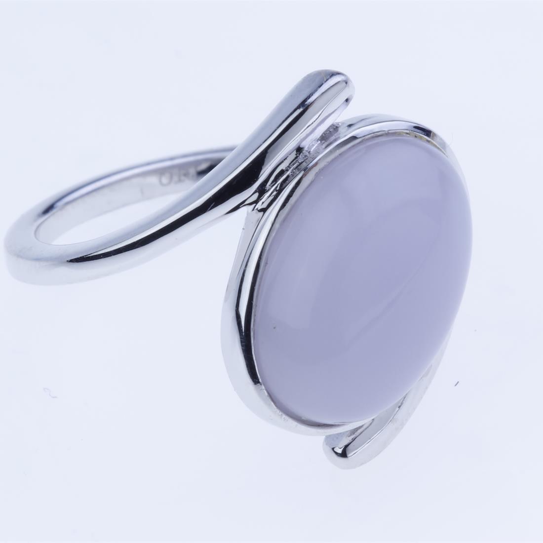 Size 8 Yttrium Flourite Bypass Silver Ring (1 of 2)