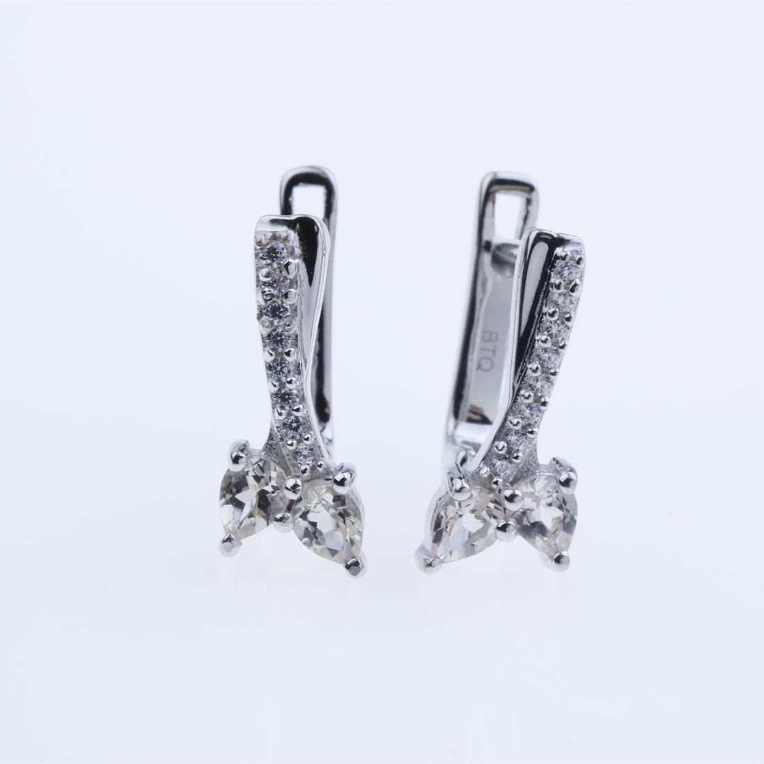 Sterling Silver Morganite & Zircon Earrings (1 of 2)