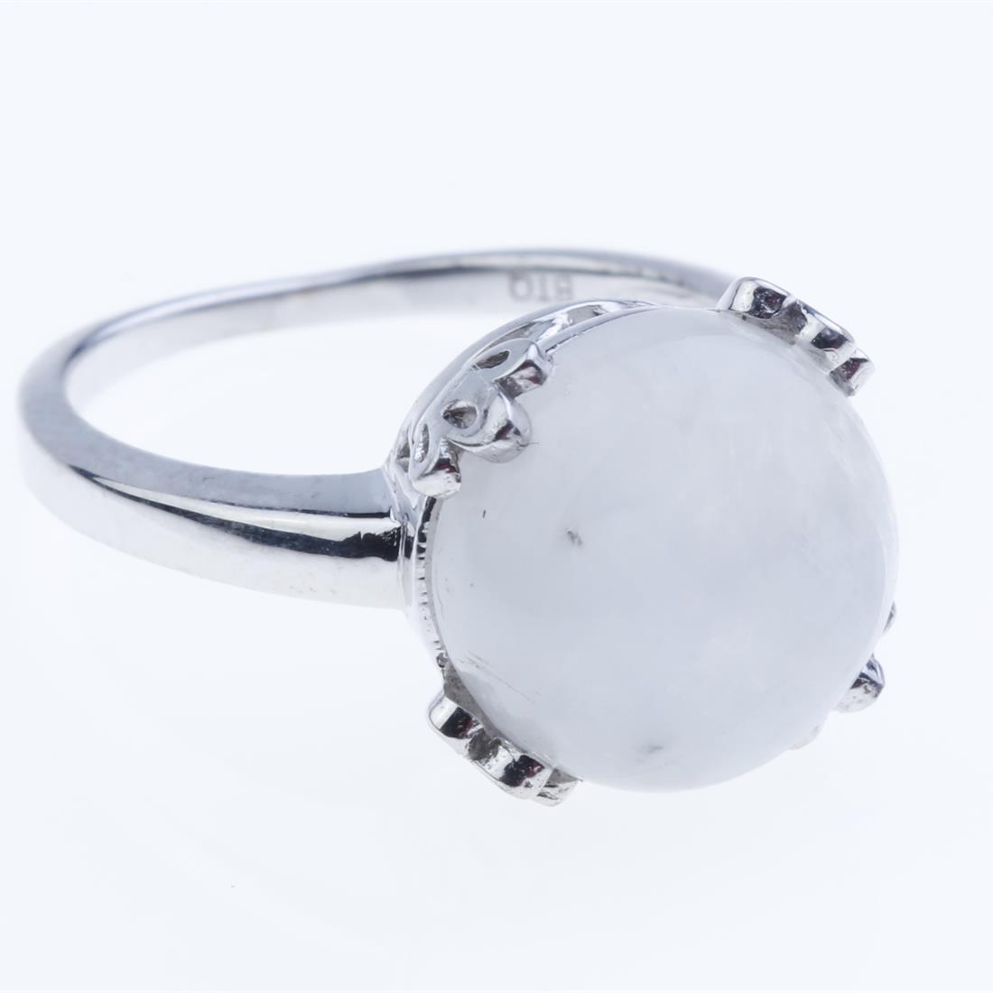 Size 8 Sterling Silver Rainbow Moonstone Ring (1 of 2)