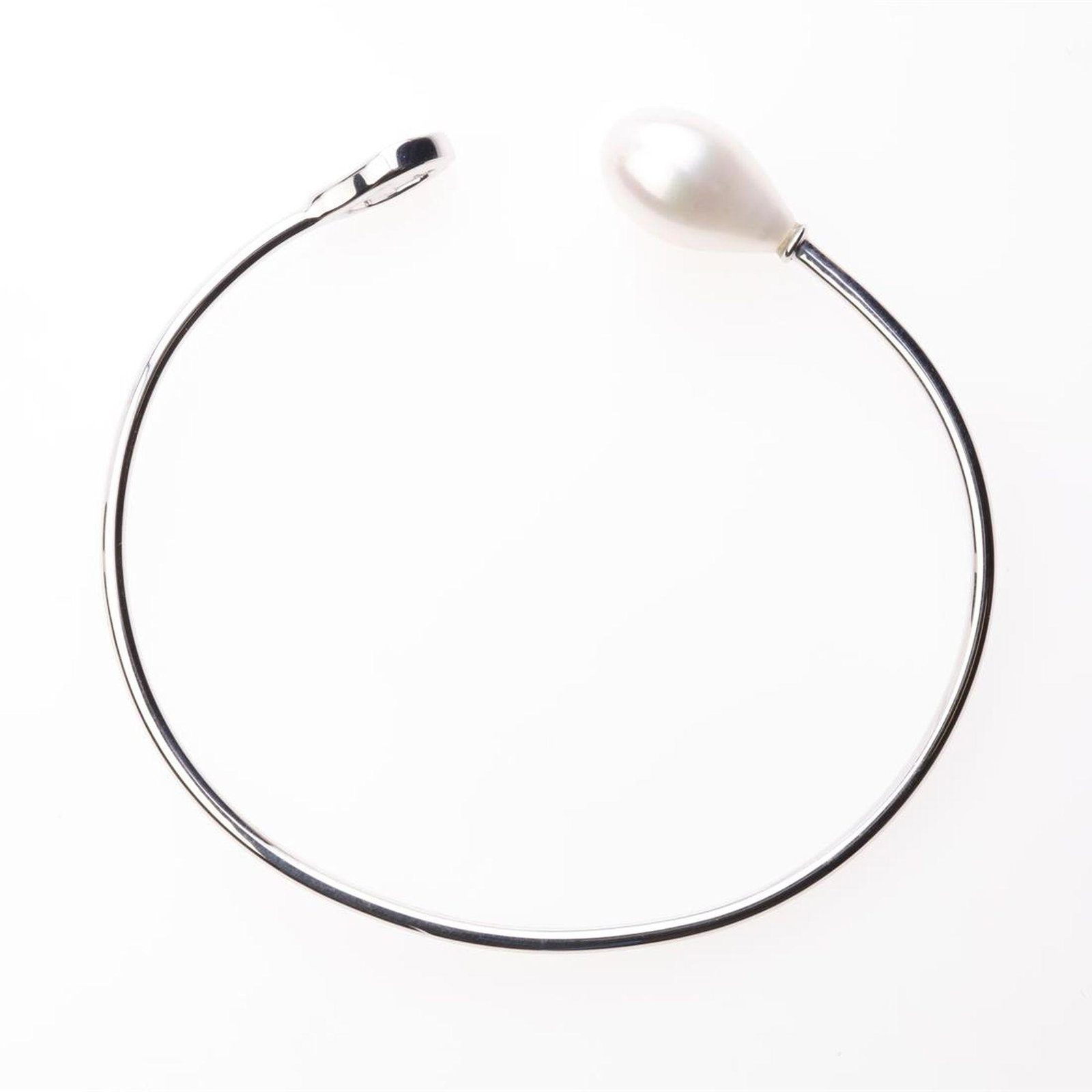Sterling Silver Pearl Cuff Bangle (1 of 2)