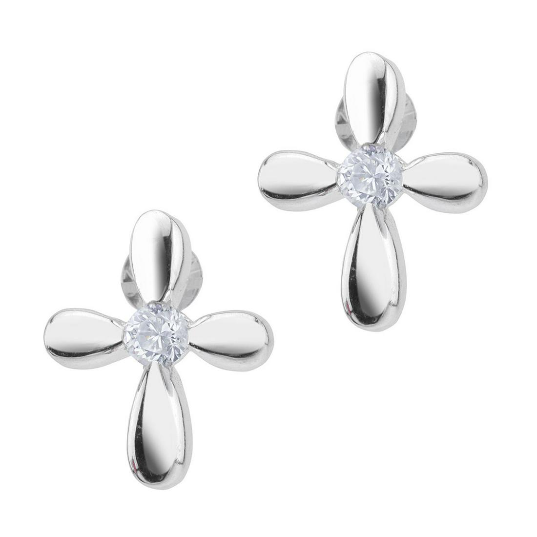 Sterling Silver Cross Stud Earrings (1 of 3)