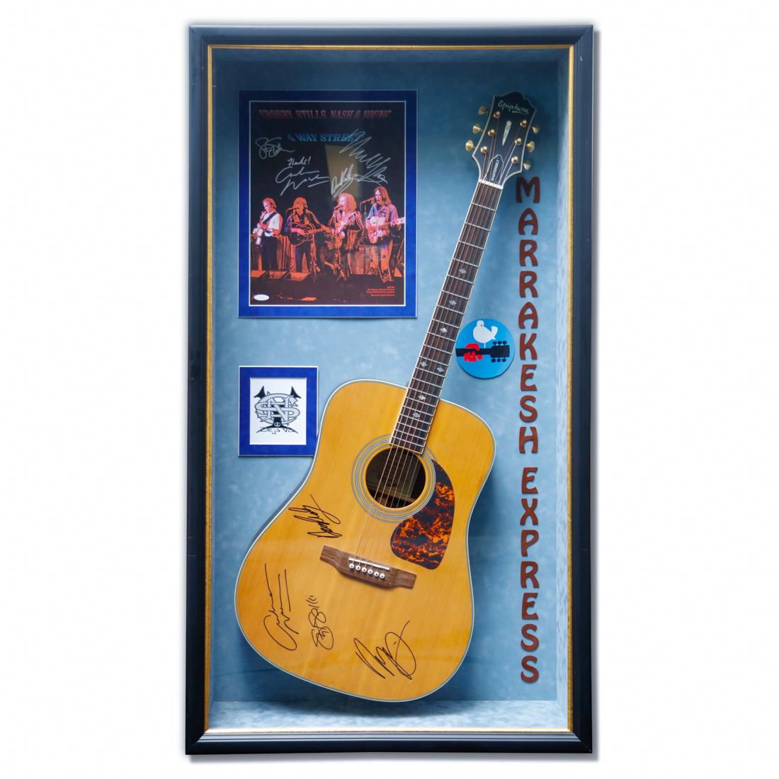 Crosby, Stills, Nash & Young Signed Guitar & Photo (1 of 7)