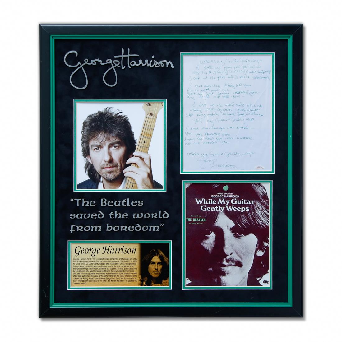 George Harrison Handwritten & Signed Lyrics (1 of 5)