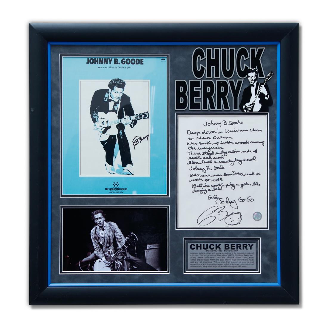 Chuck Berry Signed "Johnny B Goode " Lyrics (1 of 5)