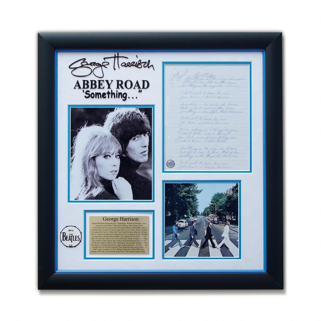 George Harrison Signed "Something" Lyrics (1 of 4)