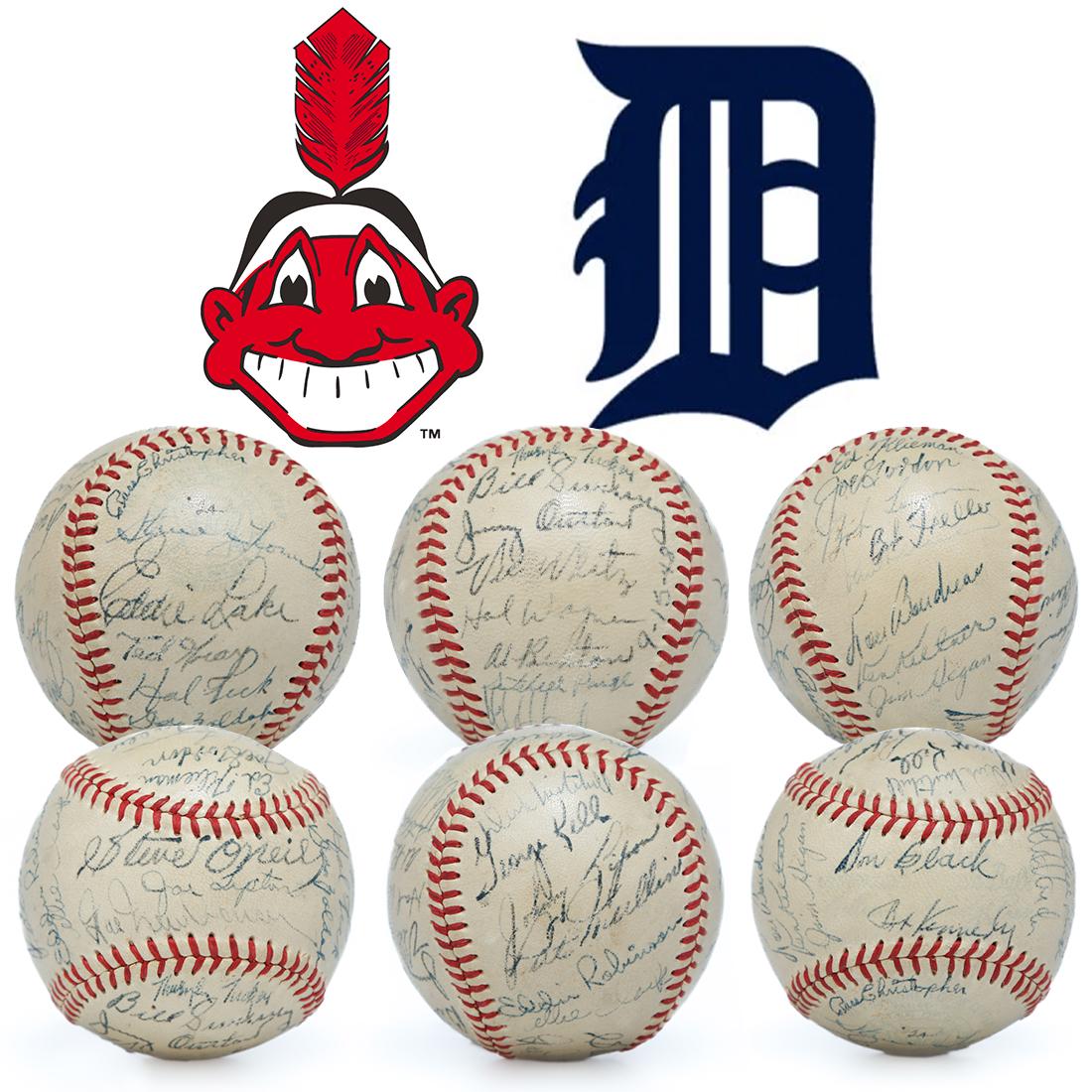1948 Cleveland Indians &Detroit Tigers Signed Ball (1 of 7)
