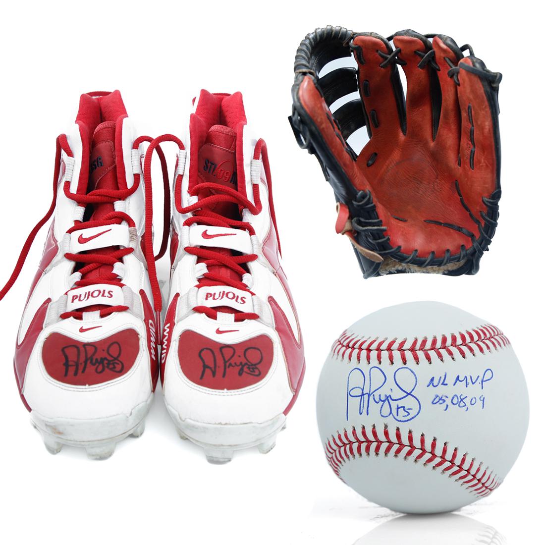 Albert Pujols Signed Baseball, Cleats & Glove (1 of 18)