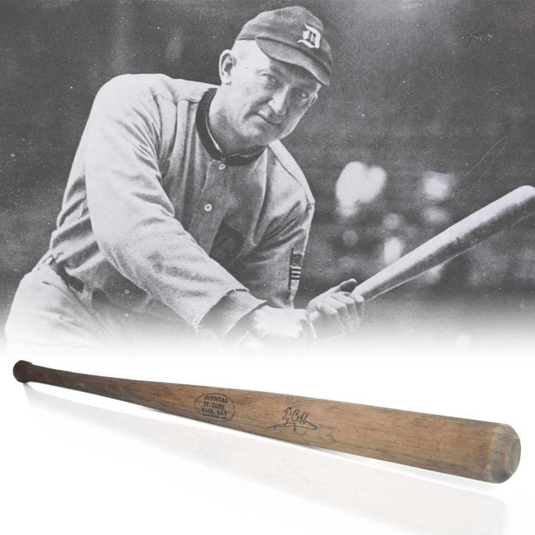 Very Rare Signed Official Ty Cobb 1909 Ball Bat (1 of 5)