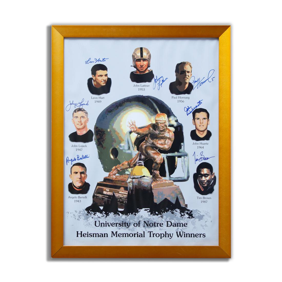 Notre Dame Heisman Trophy Winners Signed Poster (1 of 4)