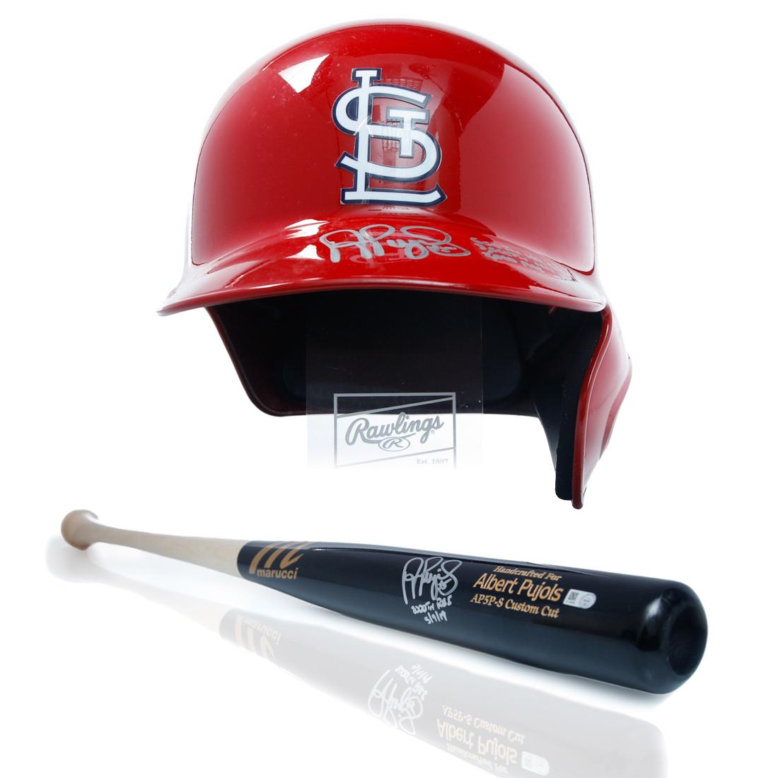 Albert Pujols  Signed Helmet & Baseball Bat (1 of 14)