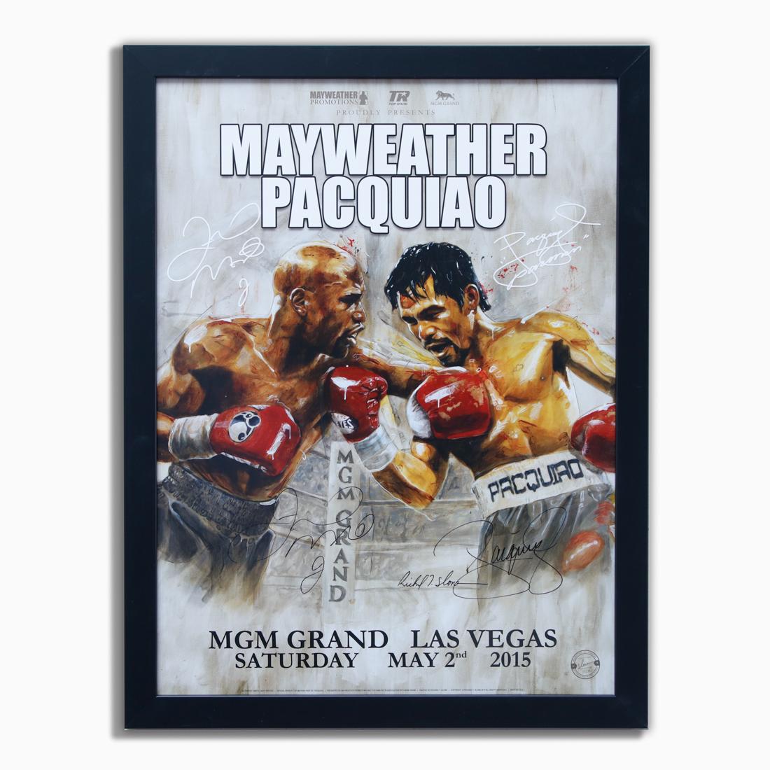 Manny Pacquiao & Floyd Mayweather Signed Poster (1 of 4)