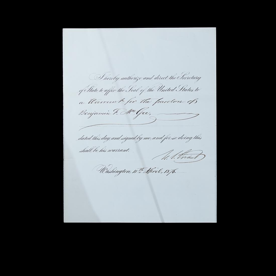 Ulysses S. Grant Signed Document as President 1876 (1 of 4)