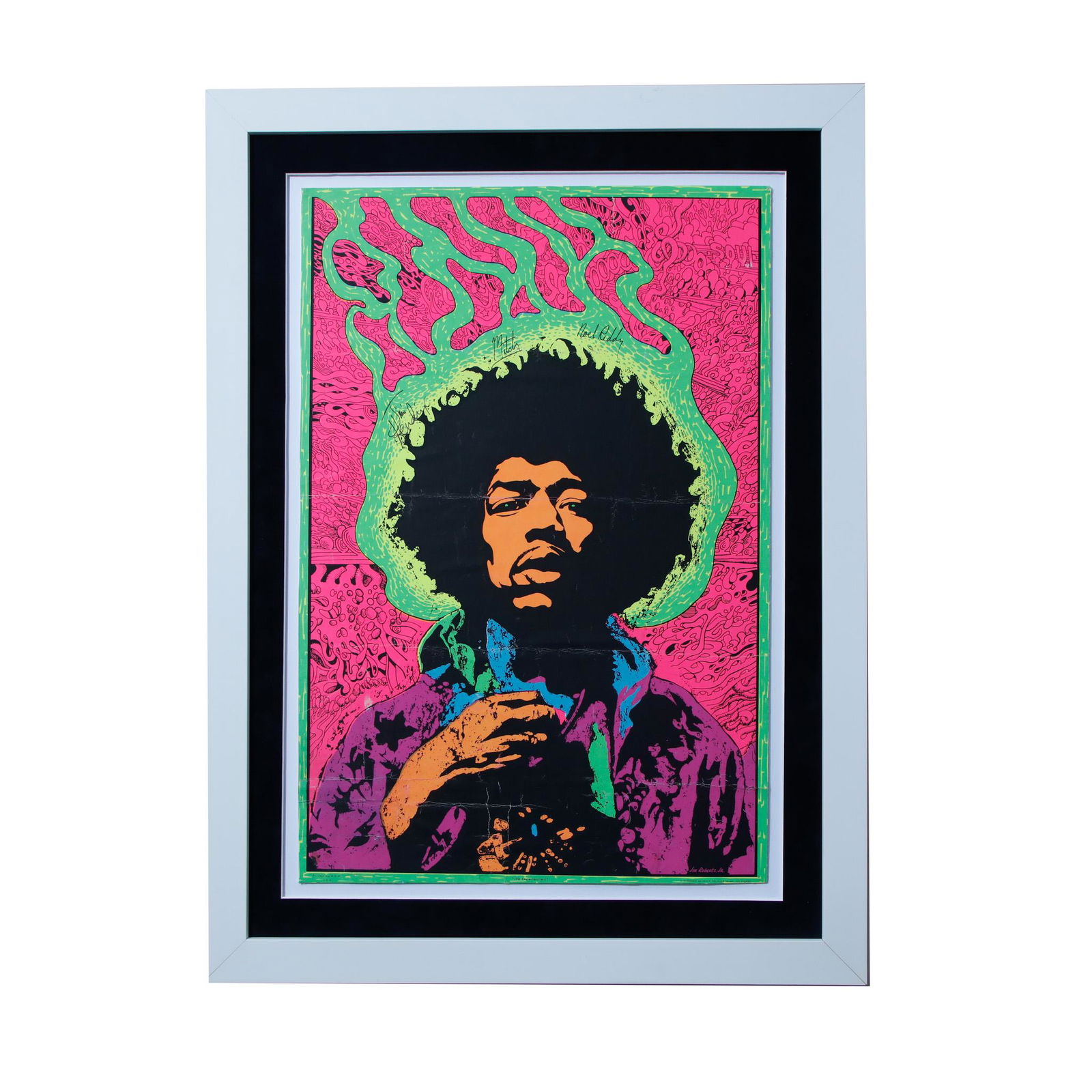 Very Rare Jimi Hendrix Signed Psychedelic Poster
