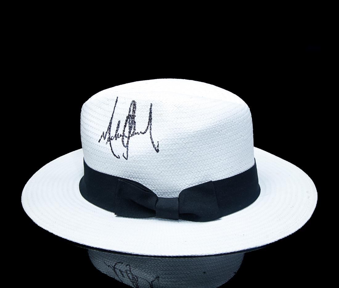 Michael Jackson Signed White Fedora Hat (1 of 5)
