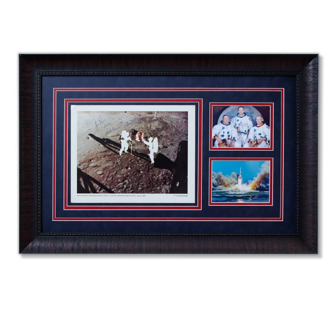 Apollo 11 Astronauts Signed Nasa Moon Flag Photo (1 of 4)