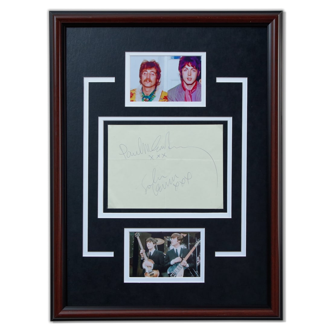 PAUL McCARTNEY AND JOHN LENNON SIGNED AUTOGRAPH PAGE (1 of 5)
