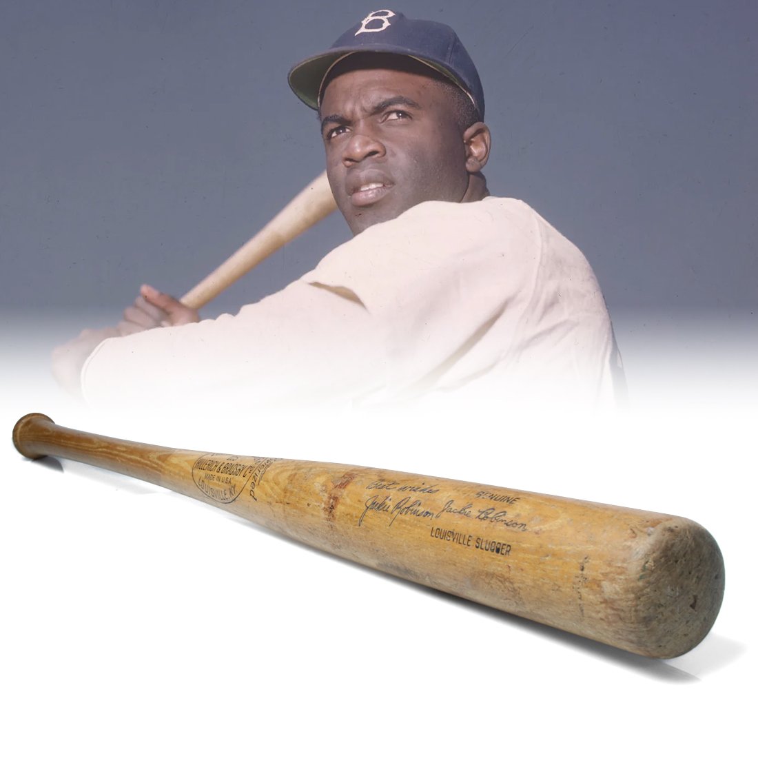 JACKIE ROBINSON SIGNED LOUISVILLE SLUGGER BAT (1 of 7)