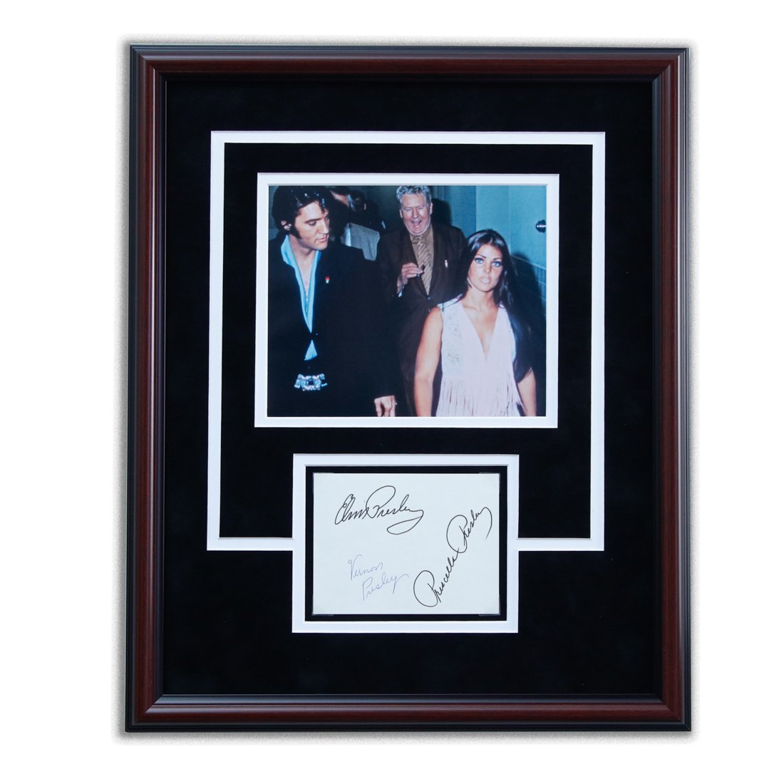 ELVIS, PRISCILLA AND VERNON PRESLEY SIGNED PAGE (1 of 4)