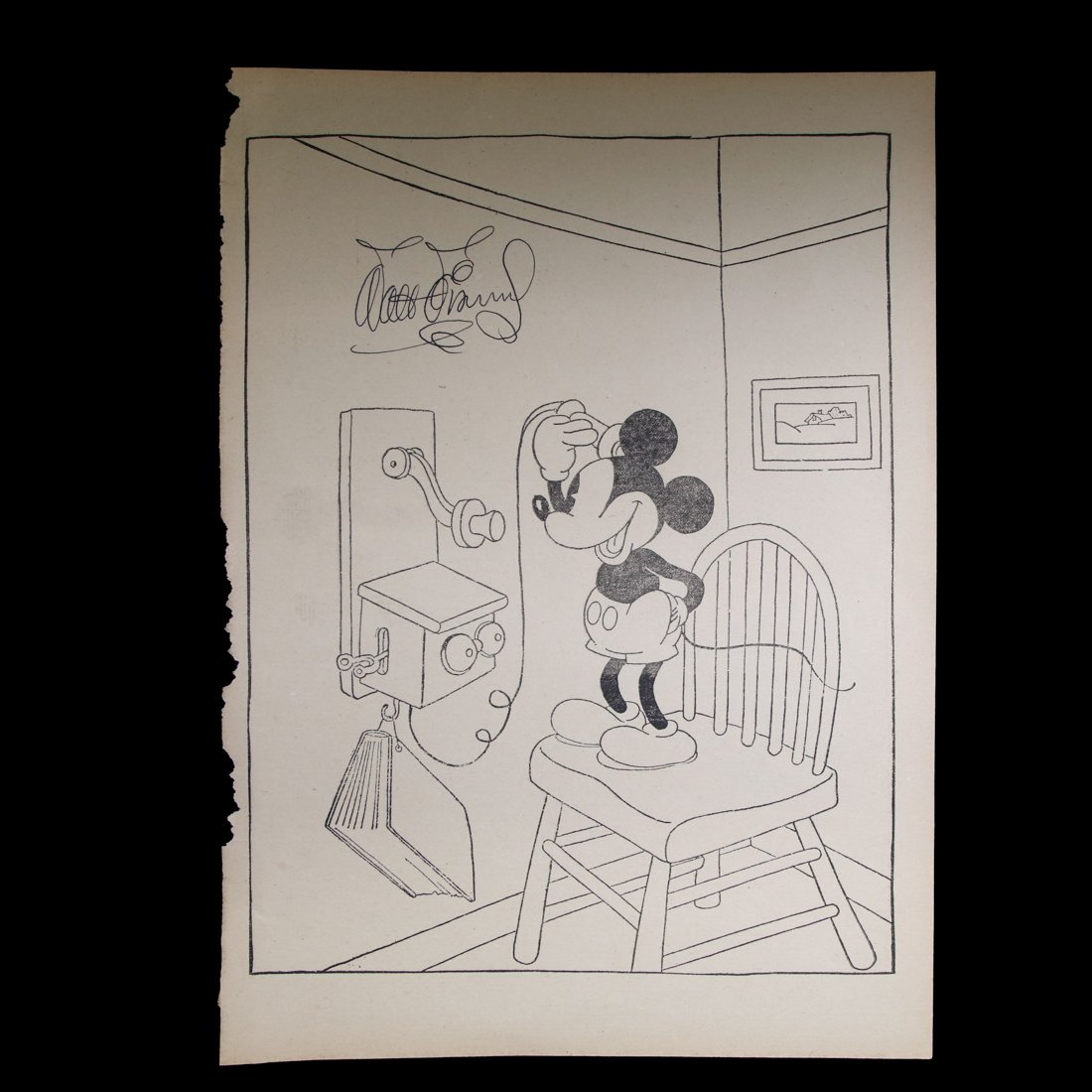 Walt Disney Signed Mickey Mouse 11x14 Circa 1930s (1 of 4)