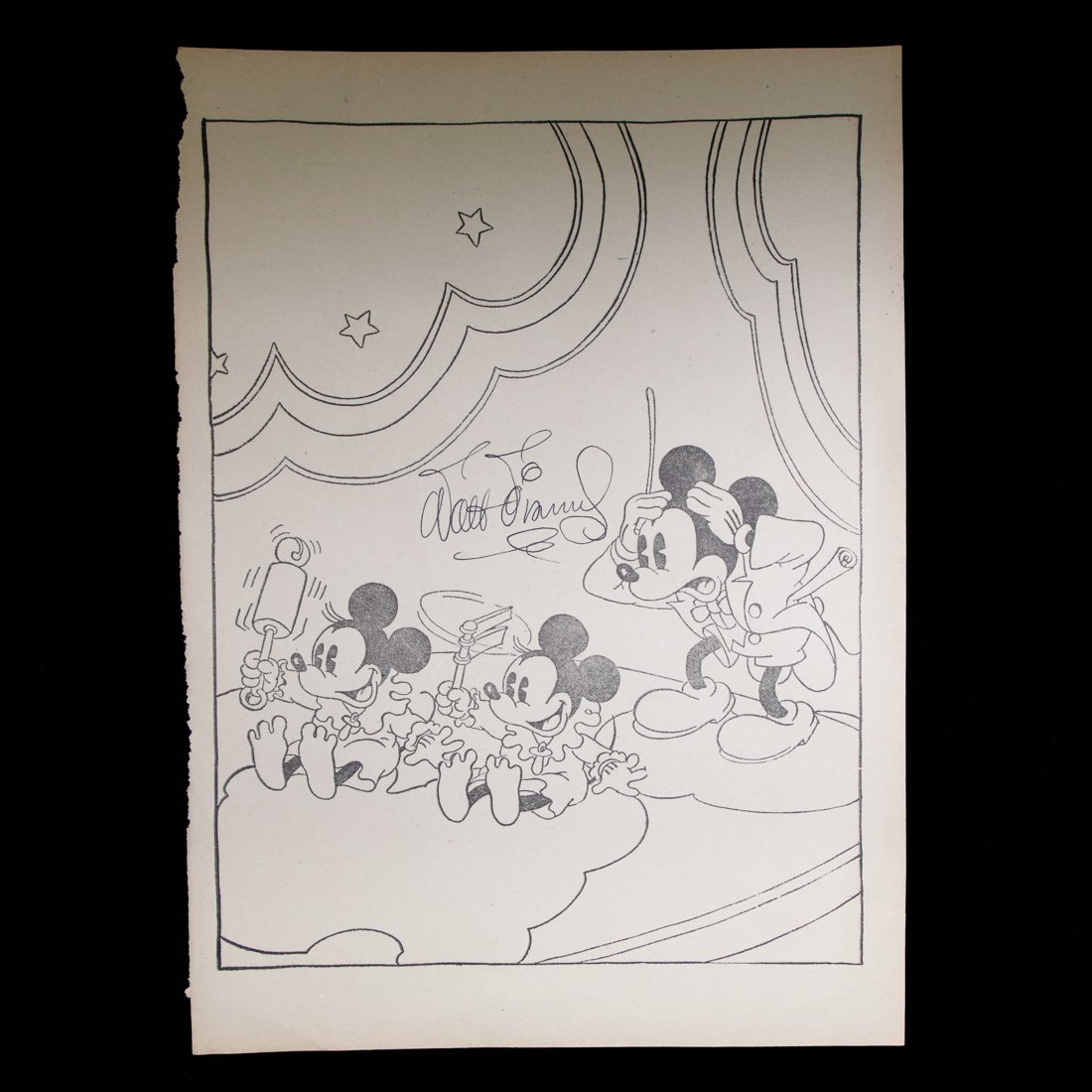 Walt Disney Signed Mickey Mouse 11x14 Circa 1930s (1 of 4)