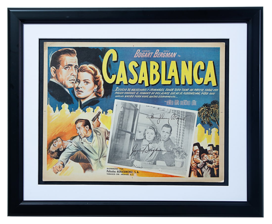Rare "Casablanca" Lobby Poster Signed by Bogat & Bergman (1 of 4)