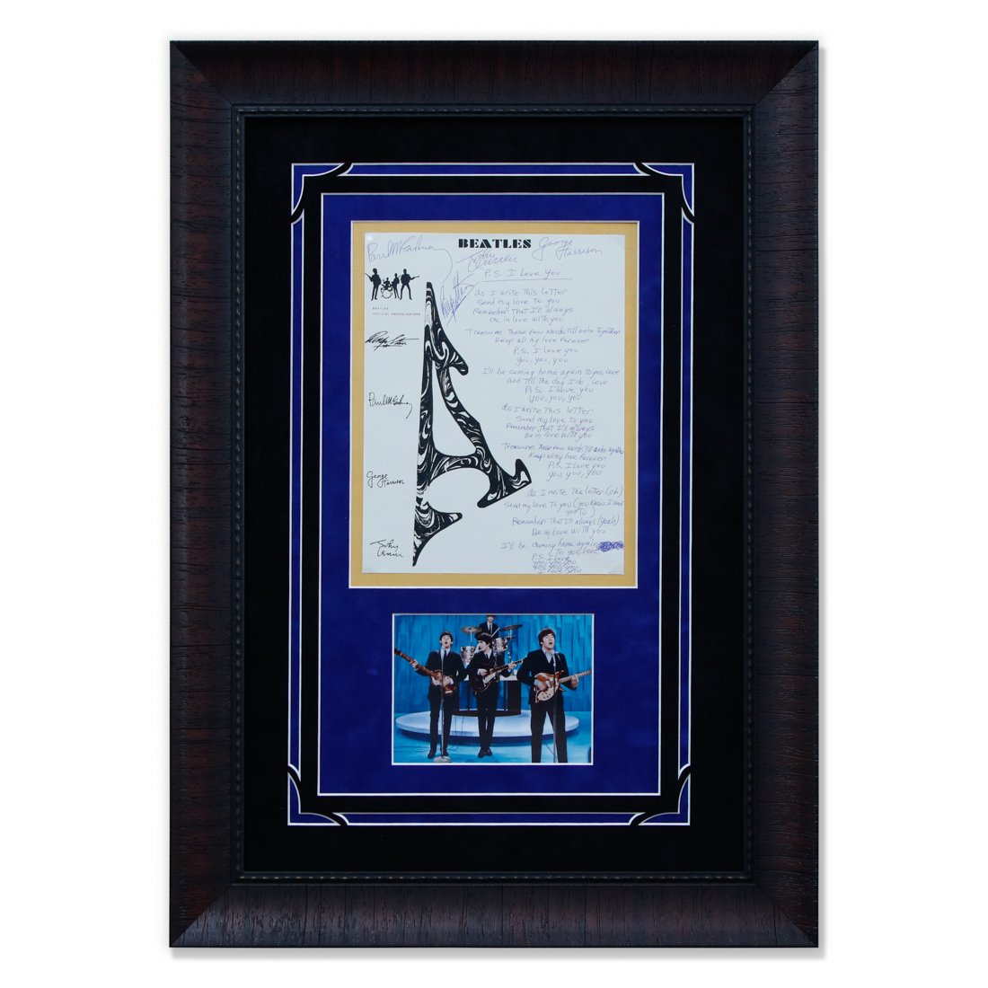 BEATLES SIGNED LYRIC SHEET, "P.S. I LOVE YOU" (1 of 4)