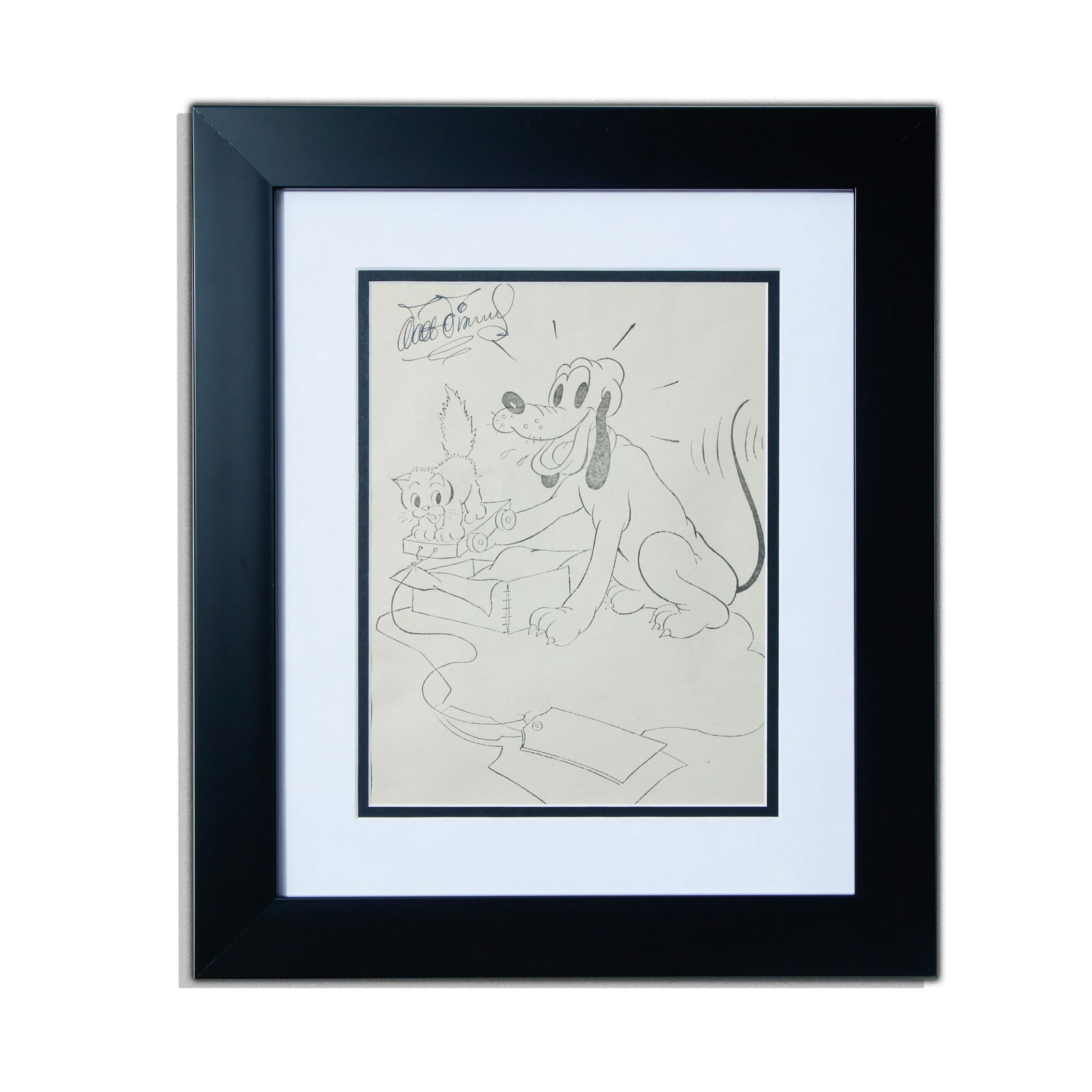 WALT DISNEY SIGNED PLUTO COLORING PAGE (1 of 4)