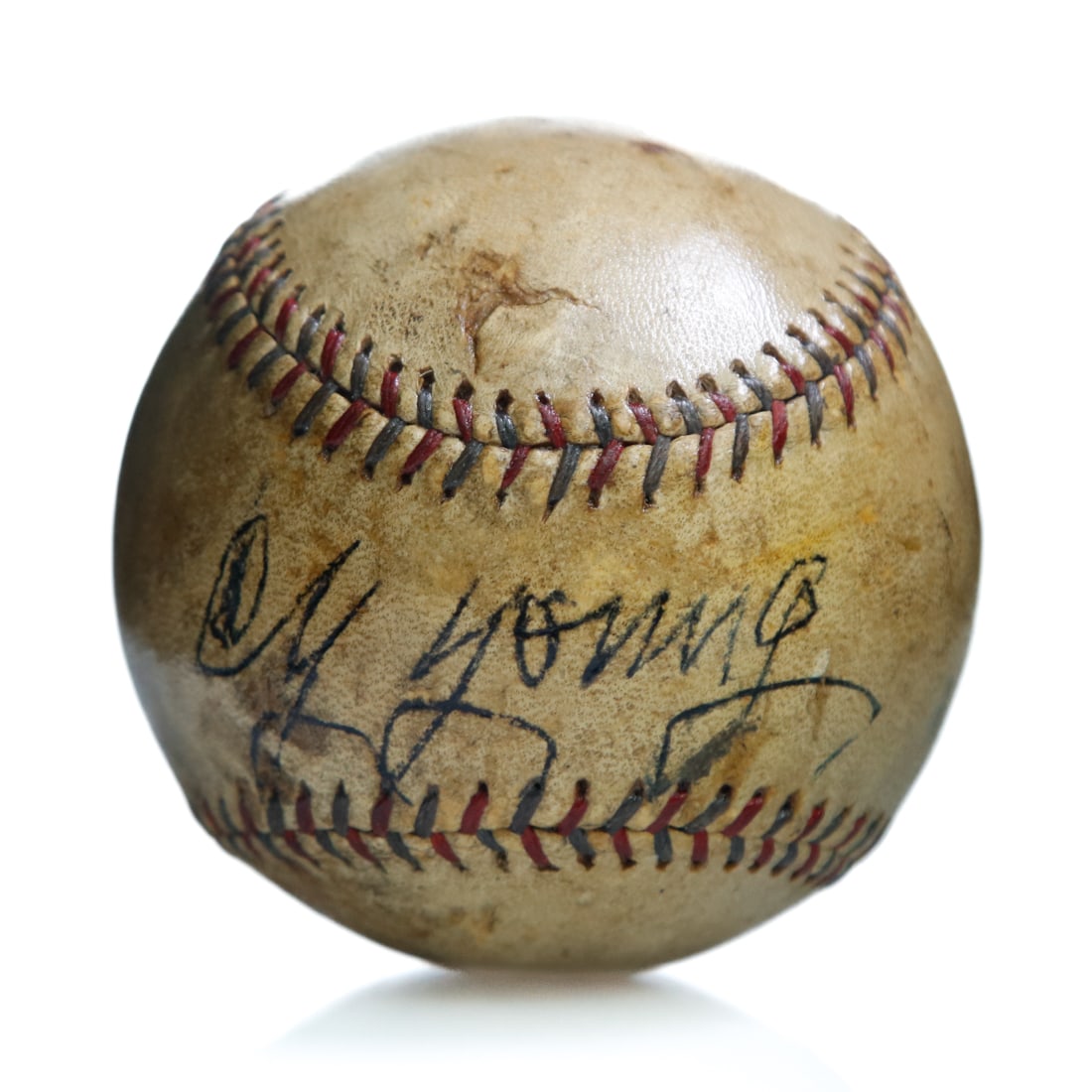 Cy Young Signed Official Red & Blue Stitched Ball (1 of 5)