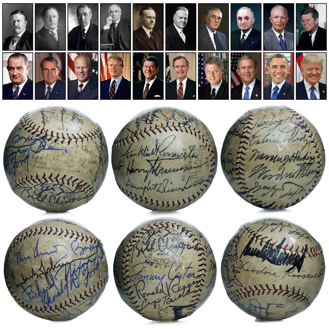20 Presidents Signed Ball From Roosevelt to Trump (1 of 7)