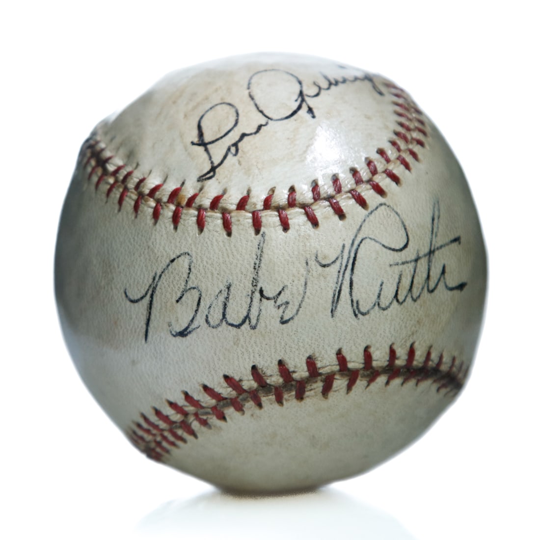 Babe Ruth & Lou Gehrig Signed Amateur League Ball (1 of 6)