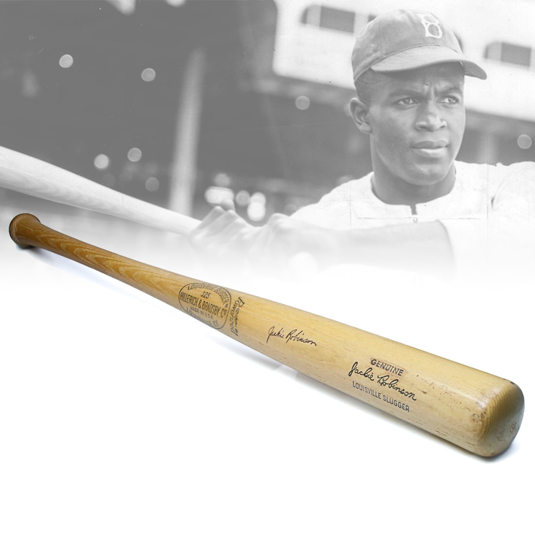 JACKIE ROBINSON SIGNED LOUISVILLE SLUGGER 125 BAT (1 of 5)