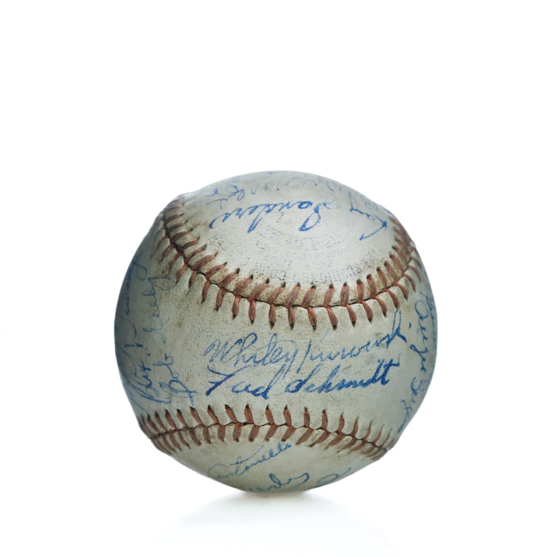 1944 Cardinals Team Signed WS Champions Baseball: "Spectacular 1944 St Louis Cardinals Team Signed World Series Champions Baseball - 25 Autographs!" Up for auction is a truly historic piece of memorabilia from the Golden Age of baseball: a St. Louis 