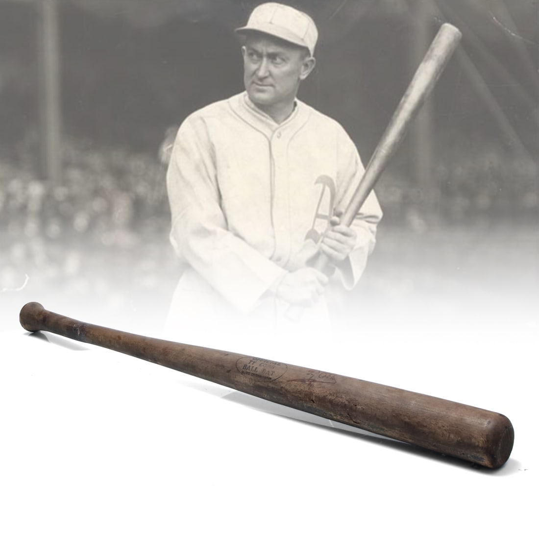 TY COBB SIGNED GEORGIA PEACH BAT (1 of 4)