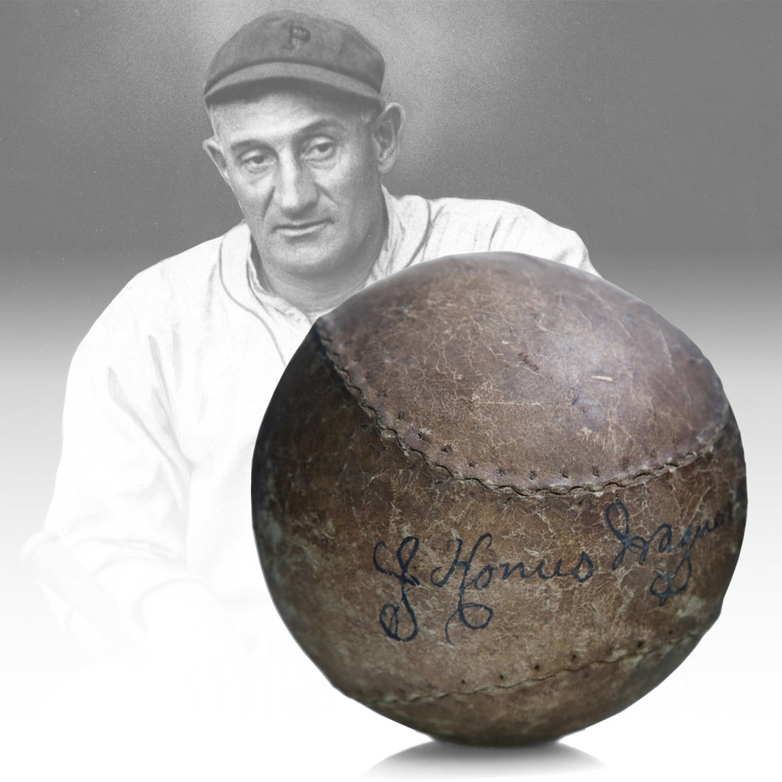 Exquisite Honus Wagner Autographed Softball (1 of 5)
