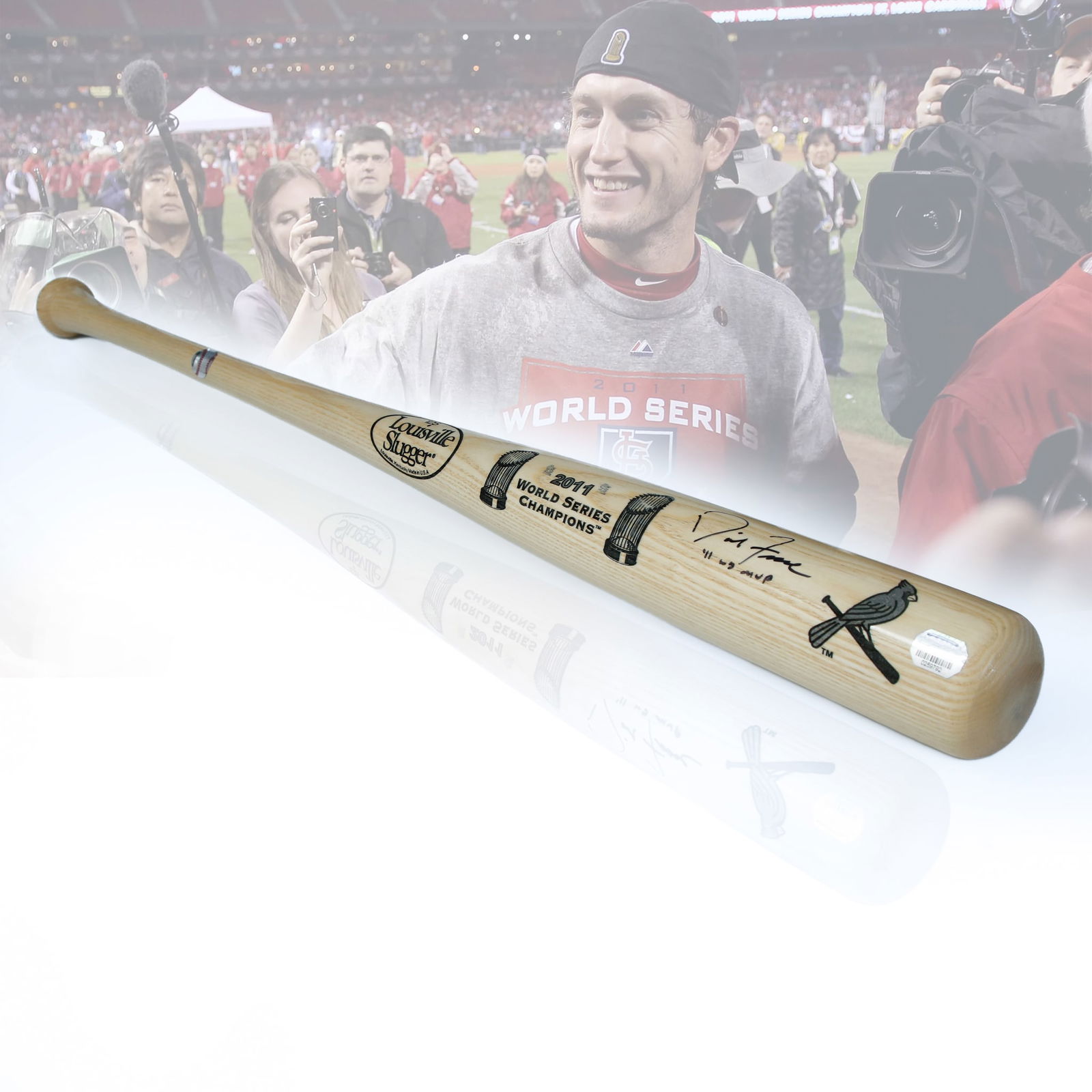 David Freese Signed 2011 World Series Baseball Bat (1 of 6)