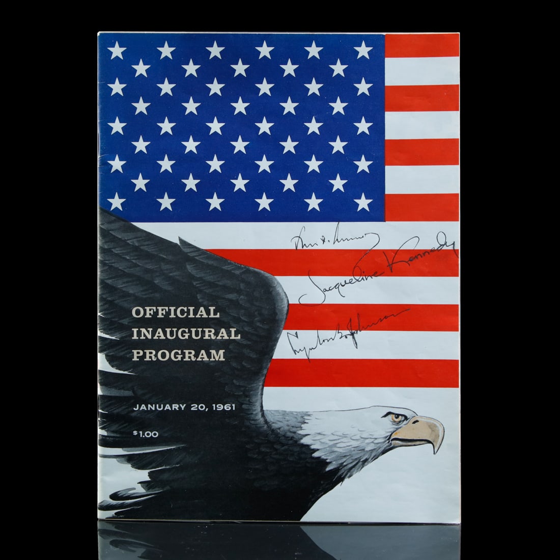 John, Jackie Kennedy & LBJ Signed Inaugural Program (1 of 4)