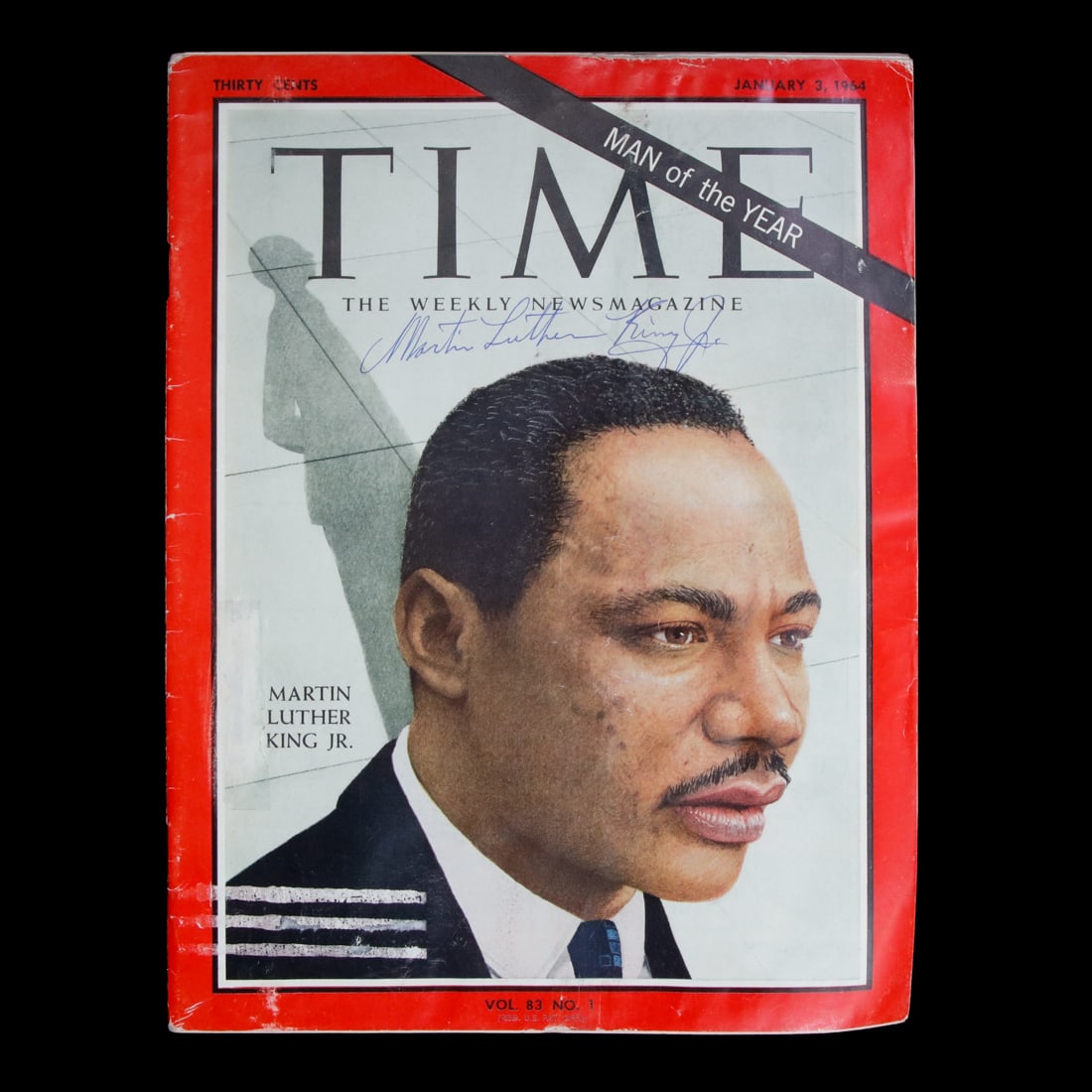 Martin Luther King Jr. Signed Time Magazine - January 3, 1964 (1 of 6)