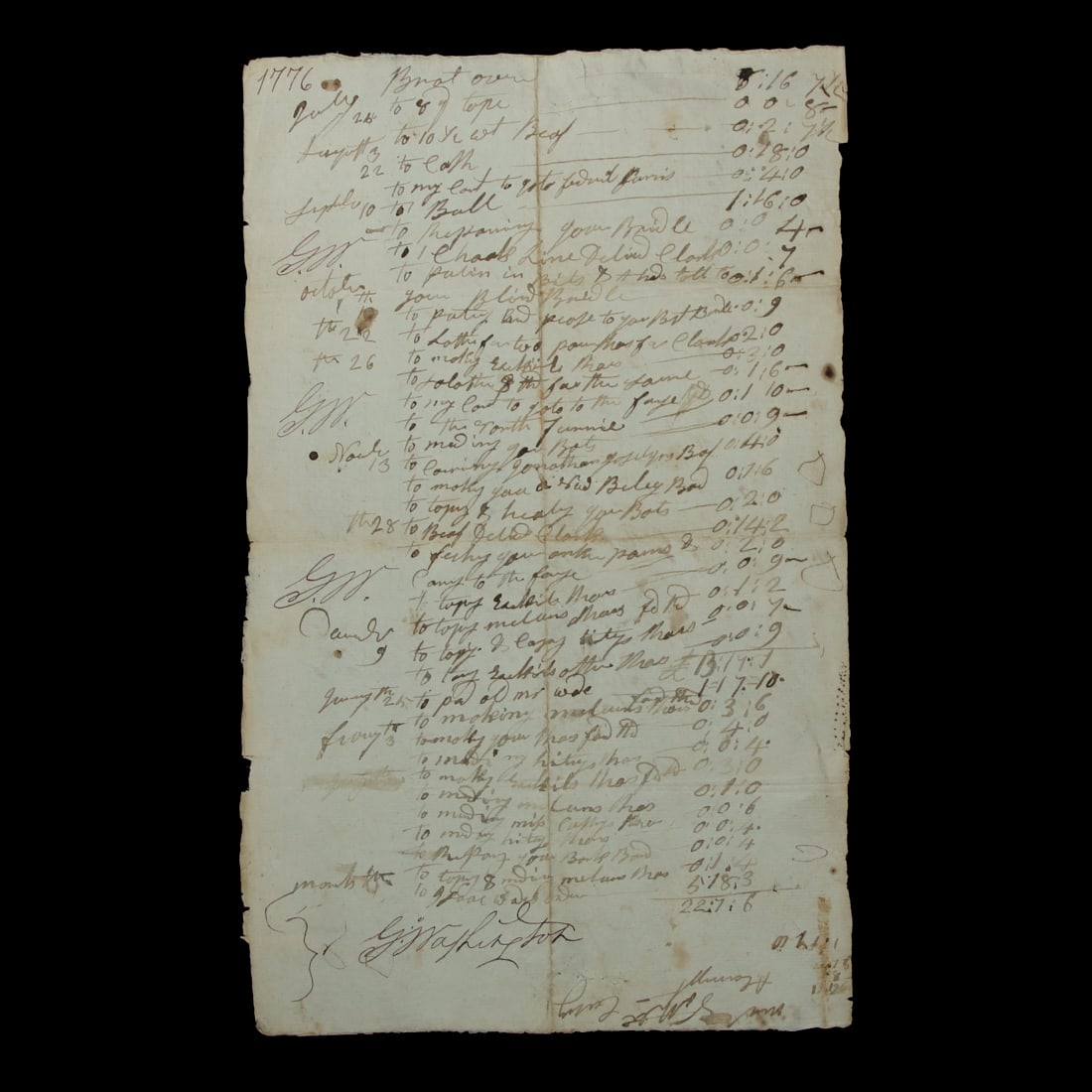 George Washington Signed-Initialed 1776 Manuscript (1 of 4)
