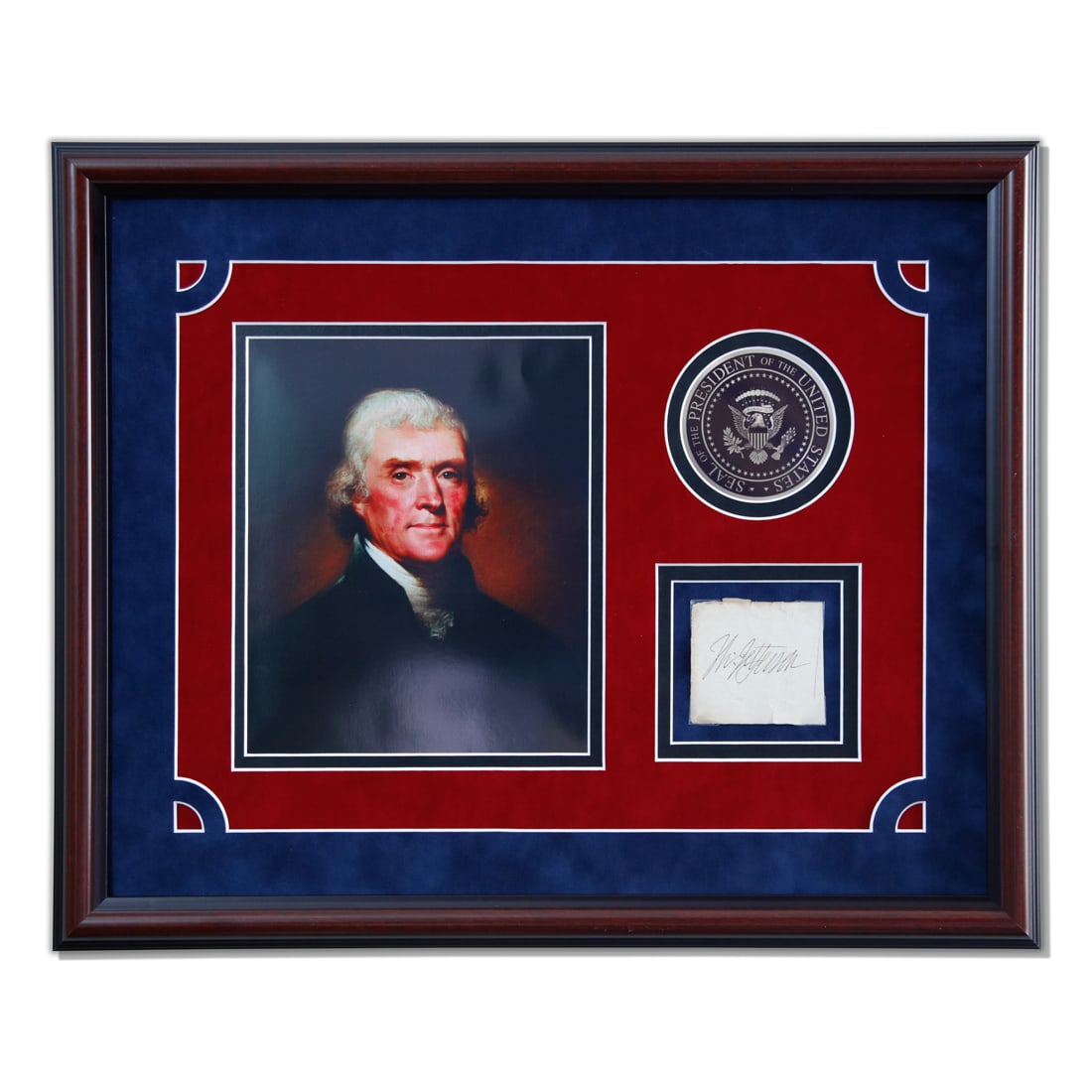 Framed Thomas Jefferson Signed Document Cut (1 of 4)