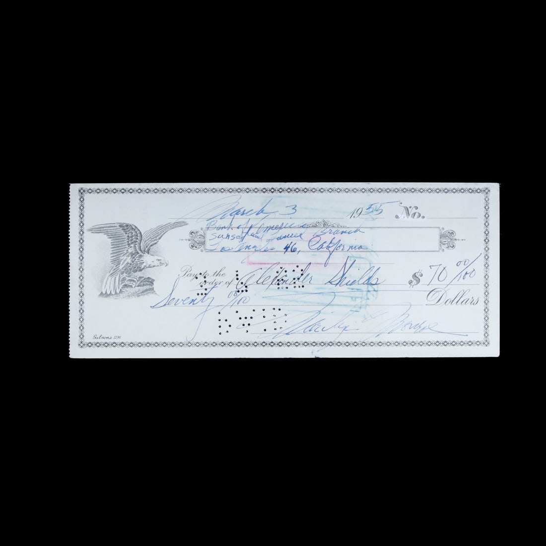 Marilyn Monroe Signed Paycheck (1 of 3)