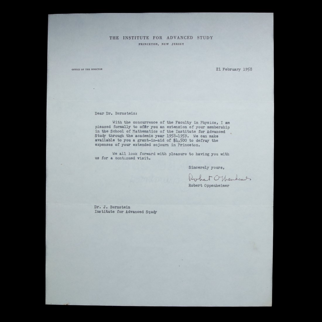 Robert Oppenheimer & Enola Gay Crew Signed Docs (1 of 2)