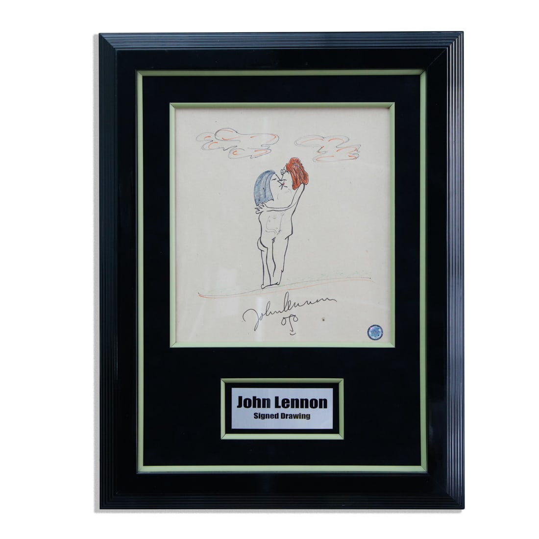 Very Rare John Lennon Drawn & Signed Color Sketch (1 of 4)