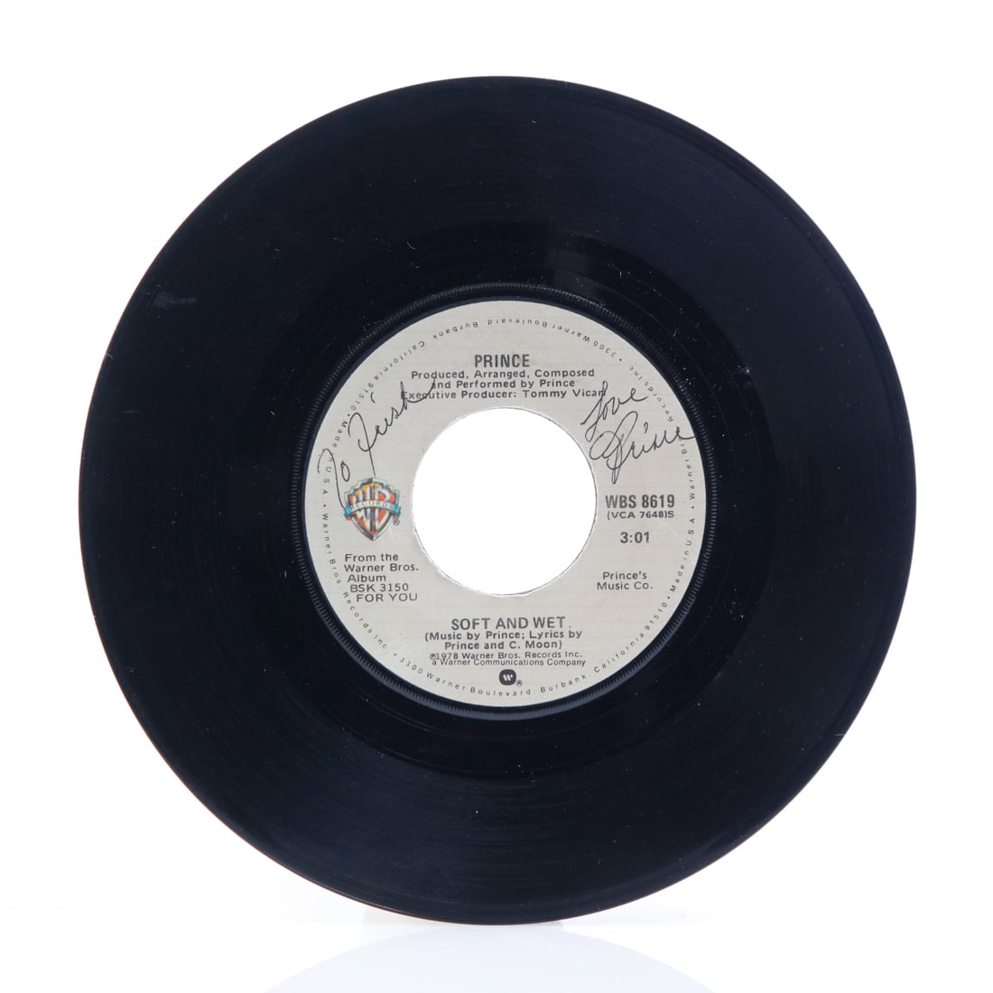 Historic-Rare Prince Signed "Soft and Wet" Single (1 of 3)