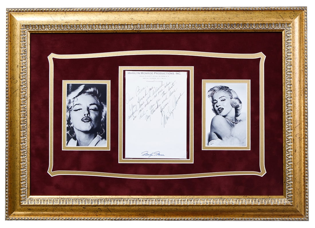 Marilyn Monroe Signed 6X8 Handwritten Note to Ben (1 of 4)