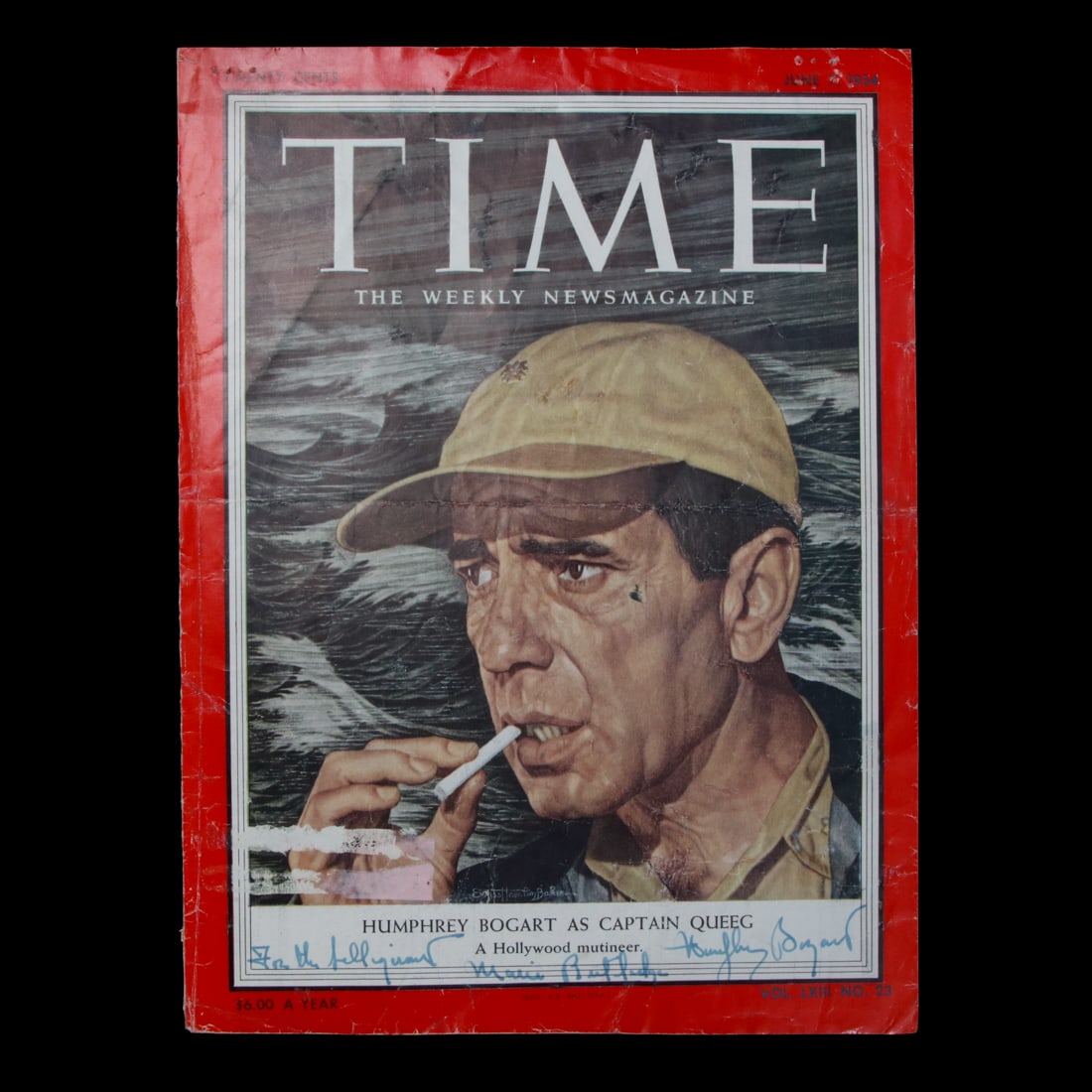 Humphrey Bogart Signed & Inscribed "Time Magazine" Cover 1954 (1 of 4)