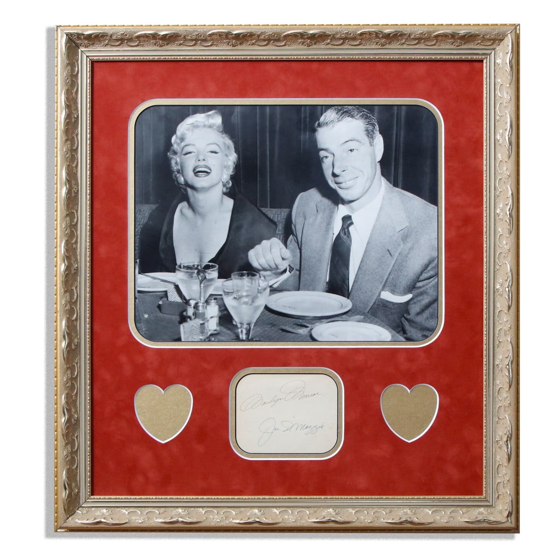 Joe DiMaggio & Marilyn Monroe Signed Framed Cut (1 of 4)